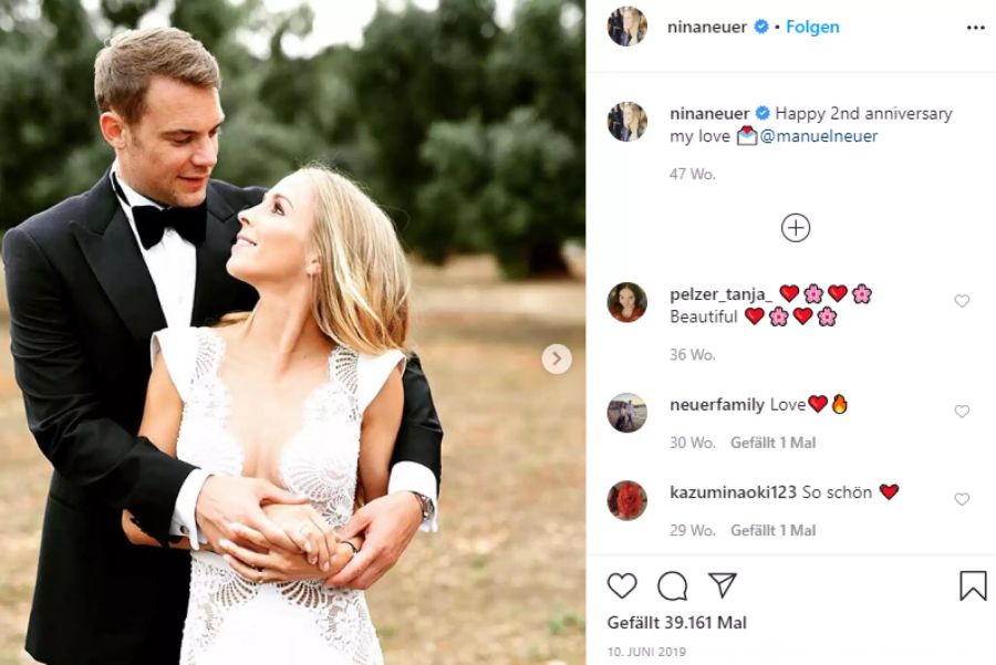 Hochzeitserinnerungen von Nina und Manuel Neuer.