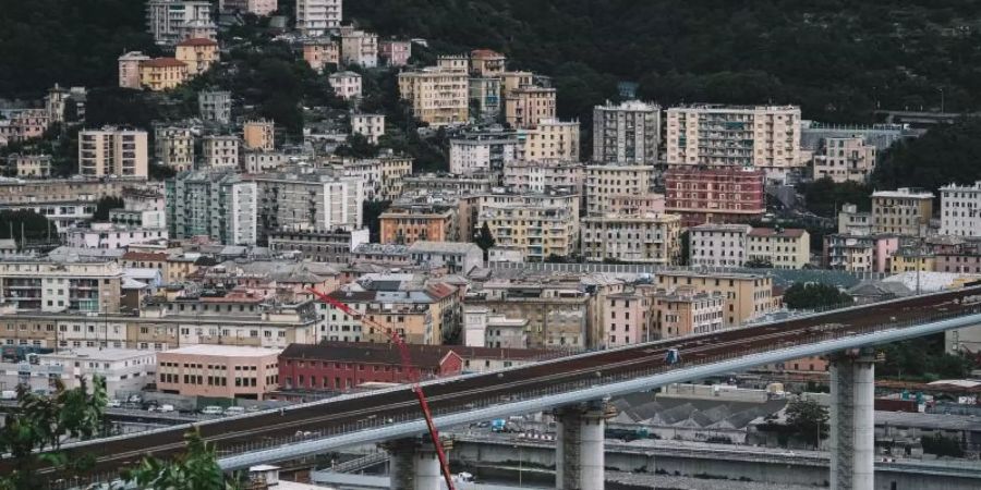 Die neue Brücke in Genua wurde von dem italienischen Stararchitekten Renzo Piano entworfen. Foto: Federico Tardito/XinHua/dpa