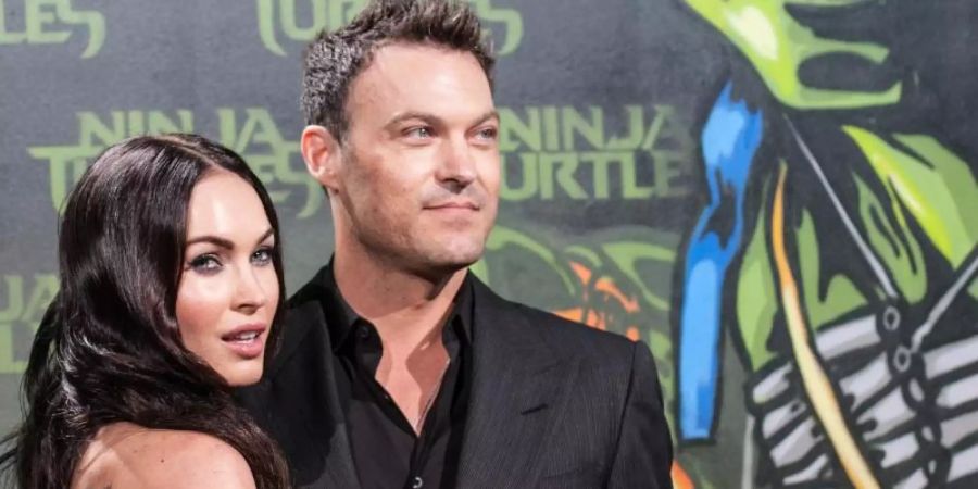 Megan Fox und Brian Austin Green 2014 bei der Deutschlandpremiere des Films "Teenage Mutant Ninja Turtles". Foto: picture alliance / dpa