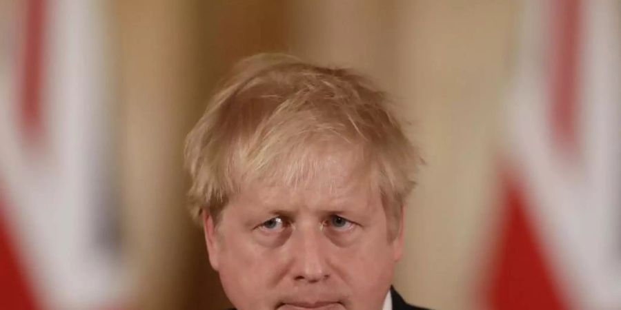 Premierminister Boris Johnson Mitte März bei einer Pressekonferenz in 10 Downing Street. Foto: Matt Dunham/PA Wire/dpa