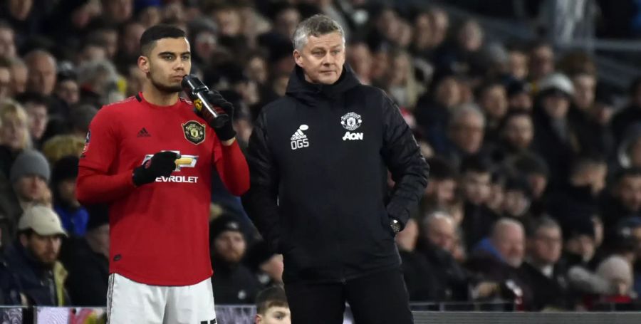 ....und Andreas Pereira, hier mit Trainer Ole Gunnar Solskjær.