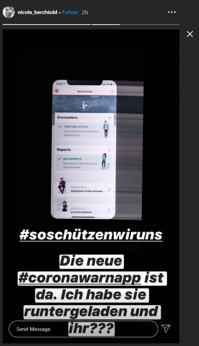 Glanz & Gloria-Moderatorin Nicole Berchtold macht sich für die Covid-App stark. CovidApp Nicole Berchtold