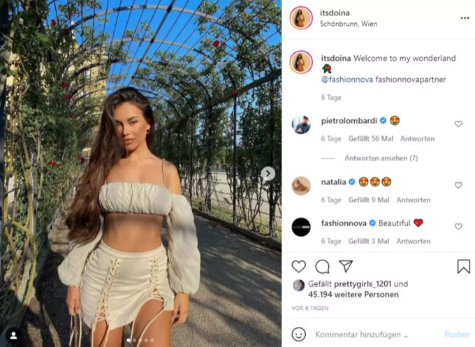 Auch Pietro Lombardi kommentiert die Fotos der Beauty. Pietro Lombardi