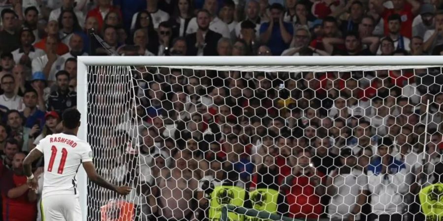 Hatte im EM-Finale einen Elfmeter verschossen: Marcus Rashford. Foto: Paul Ellis/Pool AFP/dpa