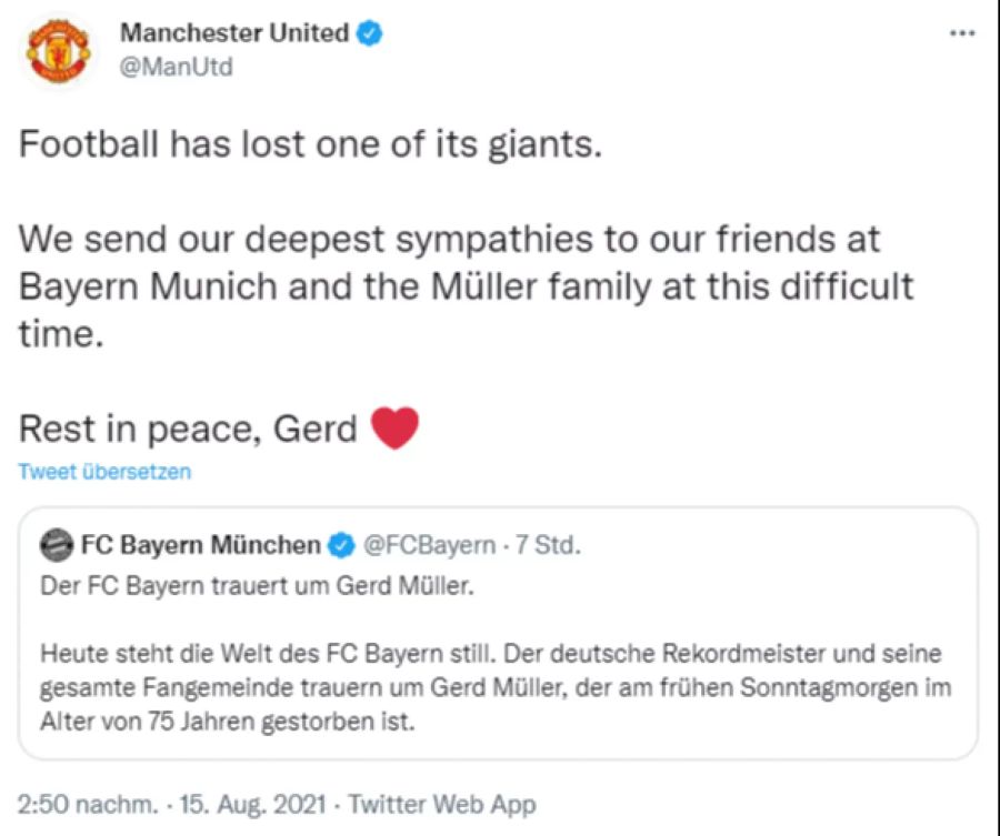 Manchester United meldet sich auf Twitter zu Wort.