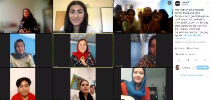 Die Juniorinnen der afghanischen Frauen Fussball-Nati sind sicher in Portugal angekommen. Afghanistan Taliban