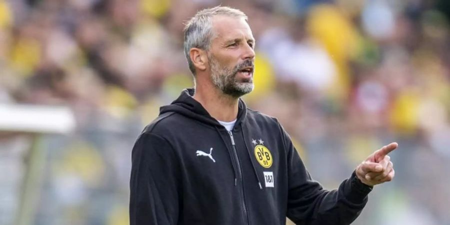 Trainer Marco Rose und seine Dortmunder unterlagen dem VfL Bochum beim «Cup der Traditionen». Foto: David Inderlied/dpa