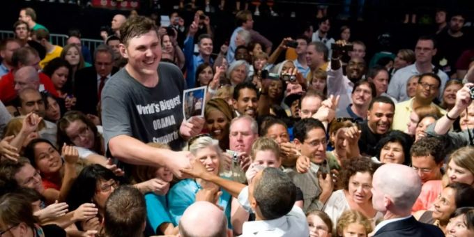 Igor Vovkovinskiy bei einer Kundgebung mit Barack Obama 2009 Vovkovinskiy