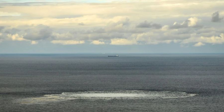 Gasblase über Pipeline in der Ostsee