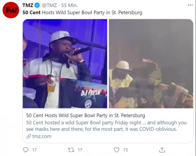 Kurz vor dem Super Bowl schmiss Rapper 50 Cent eine Mega-Party. 50 Cent Super Bowl