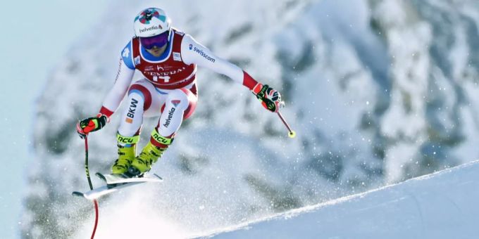 Urs Kryenbühl auf dem Weg zu seiner zwischenzeitlichen Bestzeit in Val d'Isere im vergangenen Dezember. Urs Kryenbühl