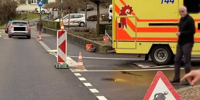 Die Unfallstelle in Bubendorf BL. bubendorf BL