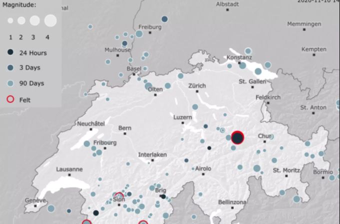 Um 13.53 Uhr ereignete sich am Dienstagnachmittag bei Elm GL ein Erdbeben der Stärke 4,0. Erdbeben Elm GL