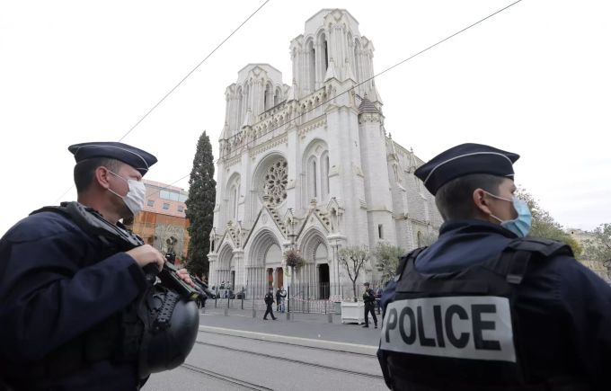 Tatort der Messerattacke: Die Kirche Notre-Dame in Nizza. Tatort der Messerattacke: Die Kirche Notre-Dame in Nizza.
