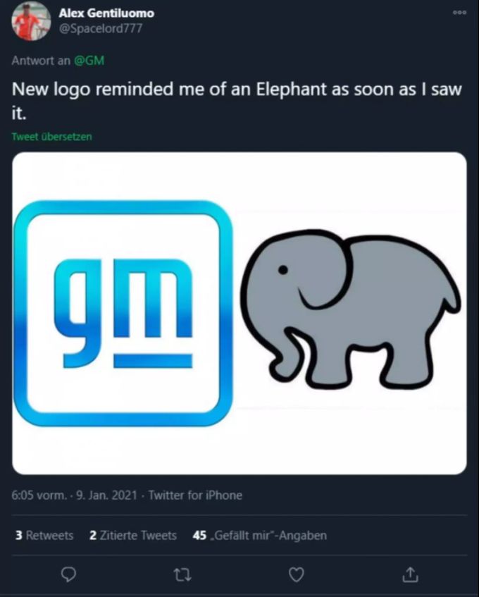 Das neue Logo von General Motors sorgt auch für lustige Vergleiche. twitter