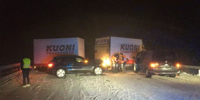 Verkehrsunfall auf der Autobahn A3.