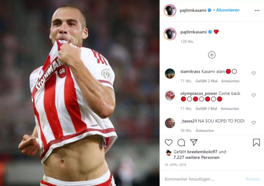 Von 2014 bis 2016 spielte Pajtim Kasami für Olympiakos Piräus.