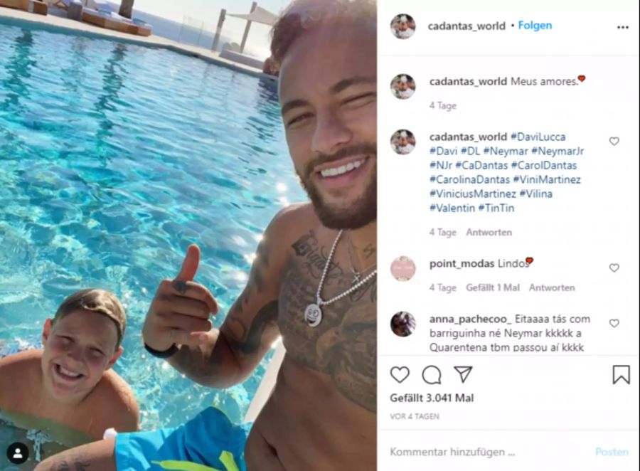 Neymar und sein Sohn Davi entspannen auf Ibiza.