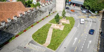 Drohnenaufnahme des Projekts «Insel in der Stadt»