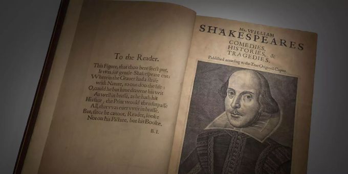 HANDOUT - Eine Erstausgabe von William Shakespeares «Comedies, Histories Tragedies» aus dem Jahr 1623. Foto: ./Christie's Auction/dpa - ACHTUNG: Nur zur redaktionellen Verwendung im Zusammenhang mit einer Berichterstattung über (die Sendung/den Film/die Auktion/die Ausstellung/das Buch) und nur mit vollständiger Nennung des vorstehenden Credits HANDOUT - Eine Erstausgabe von William Shakespeares «Comedies, Histories Tragedies» aus dem Jahr 1623. Foto: ./Christie's Auction/dpa - ACHTUNG: Nur zur redaktionellen Verwendung im Zusammenhang mit einer Berichterstattung über (die Sendung/den Film/die Auktion/die Ausstellung/das Buch) und nur mit vollständiger Nennung des vorstehenden Credits