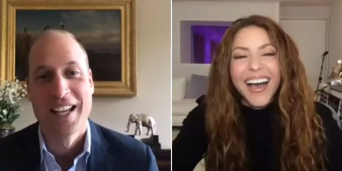 Hier bringt Prinz William Shakira zum Lachen. Prinz William