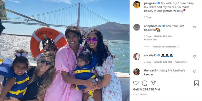 Pau Gasols Ehefrau mit den Töchtern und der Ehefrau von Kobe Bryant. Kobe Bryant