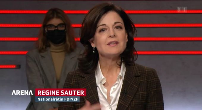 FDP-Nationalrätin Regine Sauter in der SRF-«Arena». regine sauter
