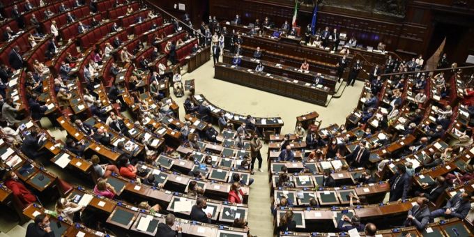 Blick in das italienische Parlament. parlament italien