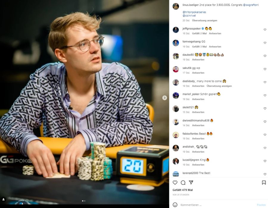 Linus Löliger beim Poker-Turnier auf Zypern.