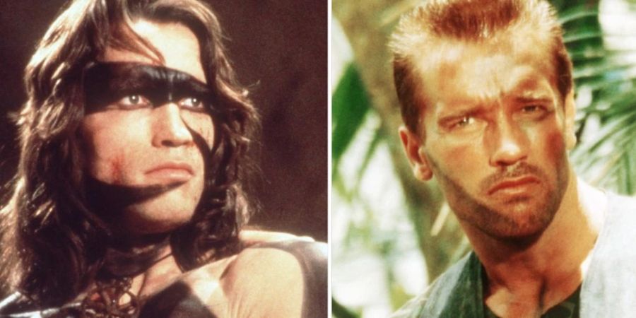 Vor 40 und 35 Jahren: Arnold Schwarzenegger als «Conan der Barbar» (l.) und als Major «Dutch» Schaefer in «Predator».