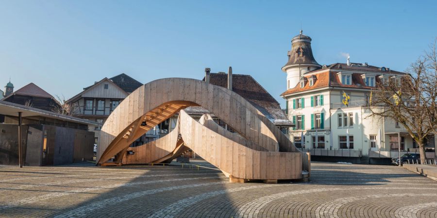 Der Wuhrplatz in der Stadt Langenthal.