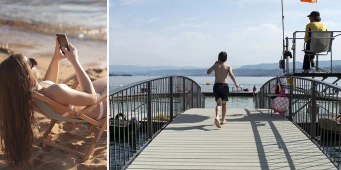 Die Schweizerische Lebensretter-Gesellschaft appelliert an Eltern, sich nicht ablenken zu lassen und die Kinder beim Baden zu beaufsichtigen. baden