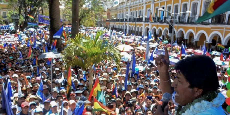 Morales bei einem Auftritt in Cochabamba am Mittwoch