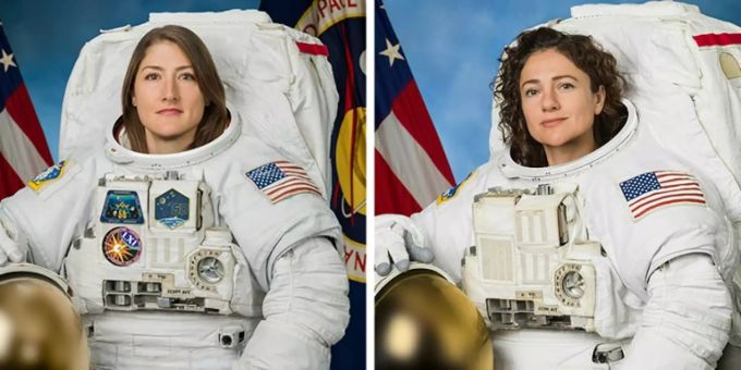Christina Hammock Koch (l.) und Jessica Meir. astronautinnen