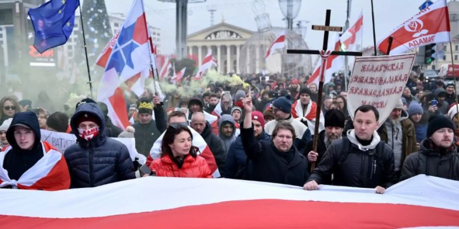 Demonstranten in der Hauptstadt Minsk