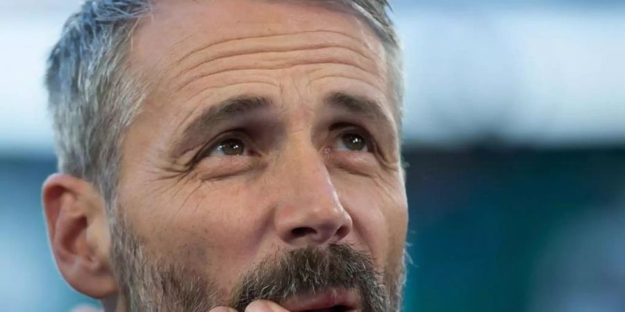 Kassierte mit Gladbach zuletzt zwei Niederlagen in Serie: Borussia-Coach Marco Rose. Foto: Swen Pförtner/dpa