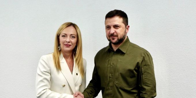 Giorgia Meloni bei einem Treffen mit Wolodymyr Selenskyj. Meloni