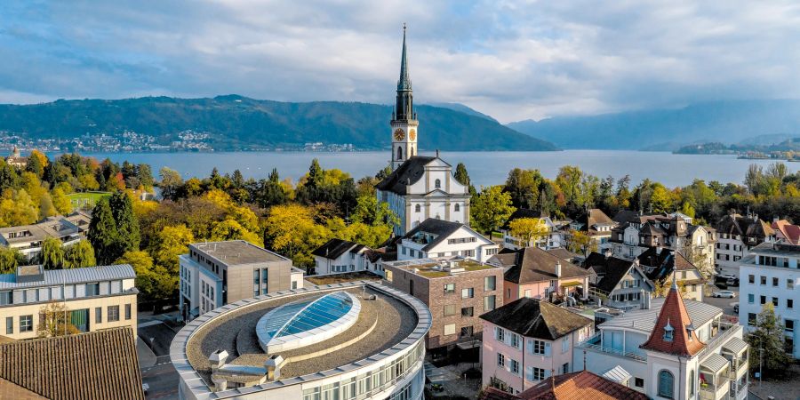 Blick auf Ortskern von Cham.