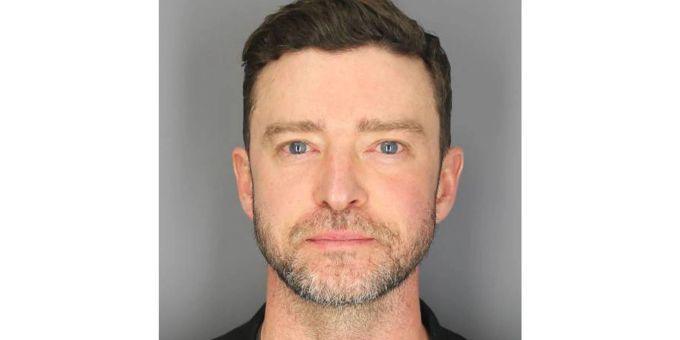 Bitte nicht lächeln: Polizeifoto von Timberlake. (Archivbild) Bitte nicht lächeln: Polizeifoto von Timberlake