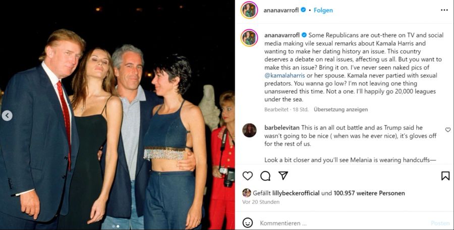 Von links: Donald und Melania Trump mit Jeffrey Epstein und Ghislaine Maxwell.