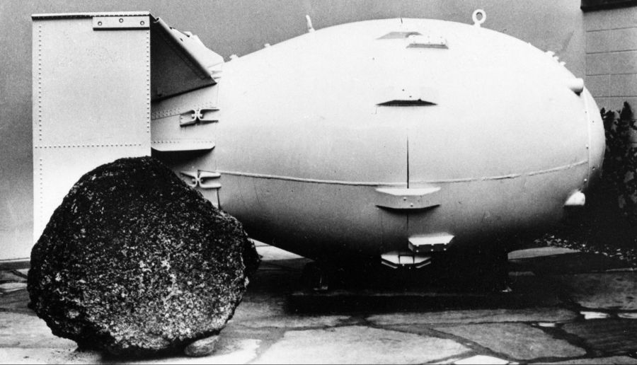 Doch auch Markus Somm weiss: Eine Schweizer Atombombe ist vollkommen unrealistisch. Im Bild: eine Atombombe vom Typ «Fat Man», wie sie 1945 am Trinity Site in New Mexico getestet und über Nagasaki in Japan abgeworfen wurde.