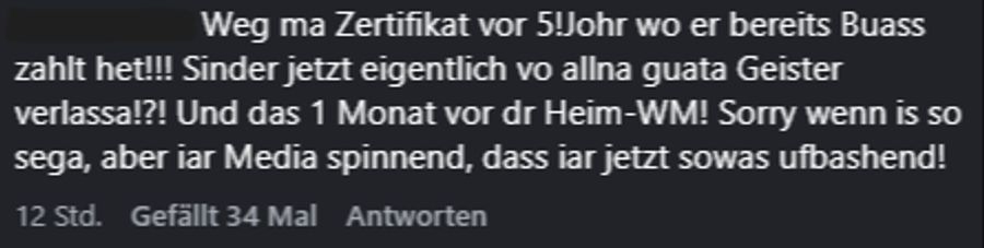 ... ihre Unterstützung für Patrick Fischer.