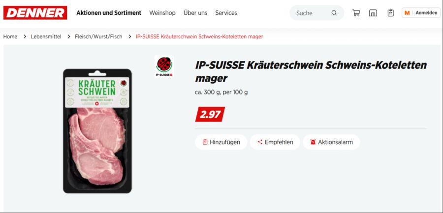Ein Kräuterschwein-Kotelett ist um einiges teurer ...