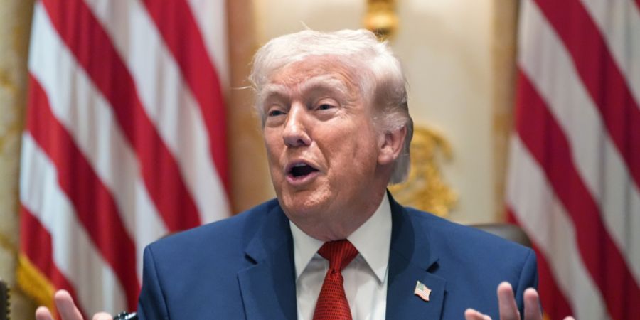 US-Präsident Donald Trump spricht während einer Kabinettssitzung im Weißen Haus. Foto: Alex Brandon/AP/dpa