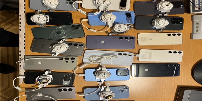 Die Täter stahlen Mobiltelefone in Glarus. Gestohlene Telefon
