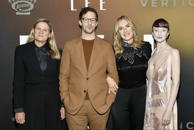 An der Seite von Kate Winslet ist unter anderem Andy Samberg in "Die Fotografin" zu sehen. Regie führe Ellen Kuras. Winslet, Kuras, Samberg
