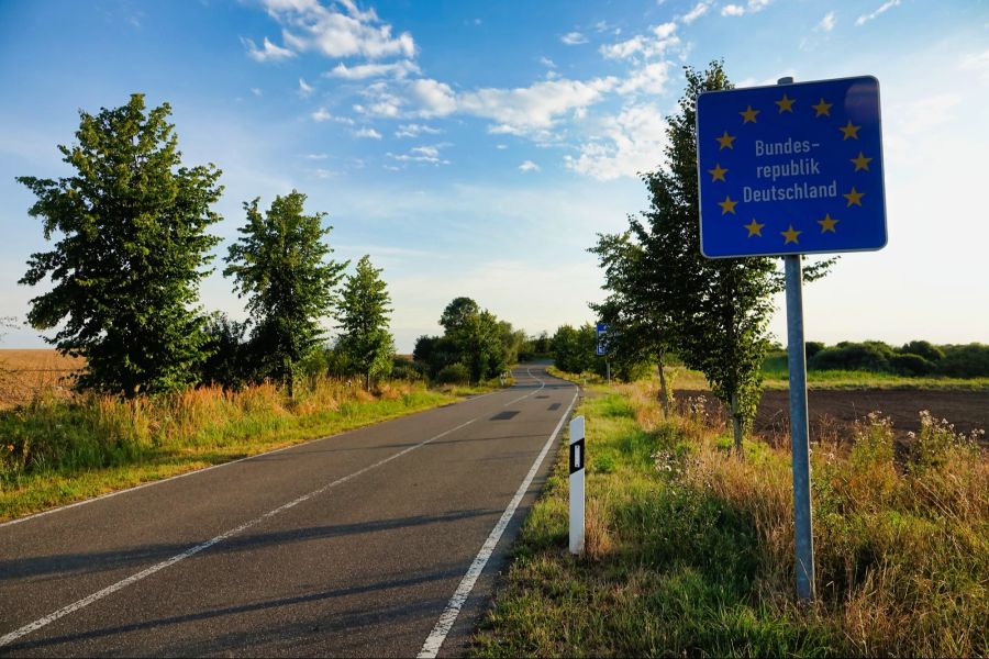 Grenze, Deutschland, Schild