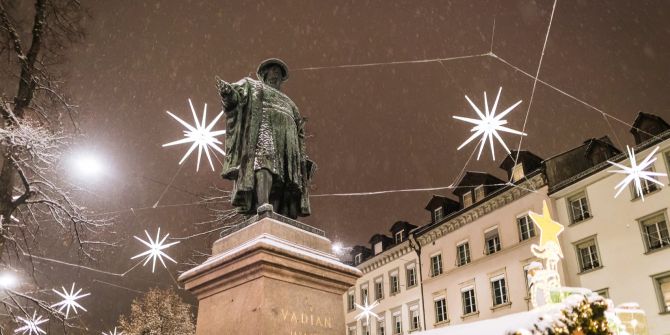 Vadian Schnee Sterne Innenstadt