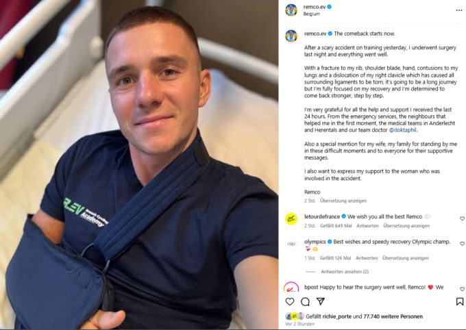 Remco Evenpoel meldet sich aus dem Spital. Remco Evenpoel