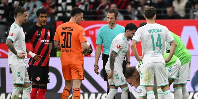 Im Spiel zwischen Eintracht Frankfurt und Werder Bremen findet sich kein Sieger. Eintracht Frankfurt Werder Bremen